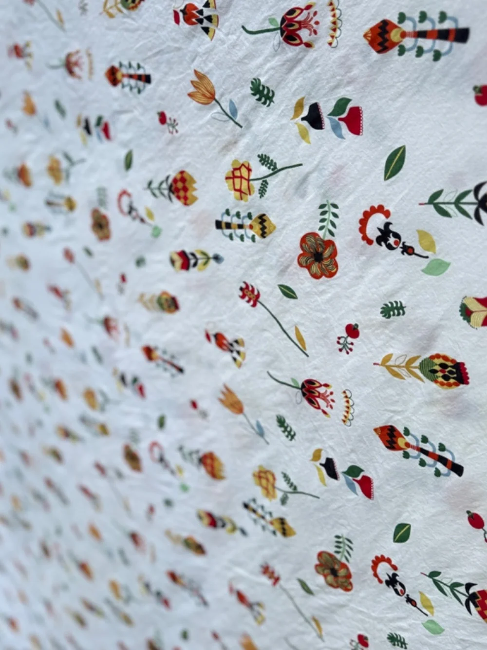 Ikea Rosenfibbla Duvet Cover Full Double Bed Nordic Folk Art Flowers Cotton